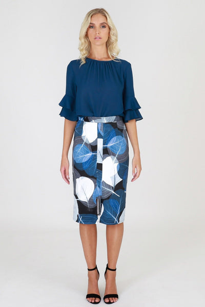 3RD Love Endless Skies Print Pencil Skirt - Hey Sara