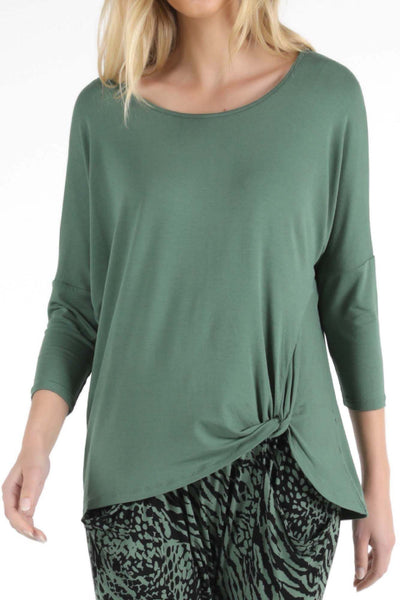 Betty Basics Atlanta 3/4 Sleeve Top in Sage - Hey Sara