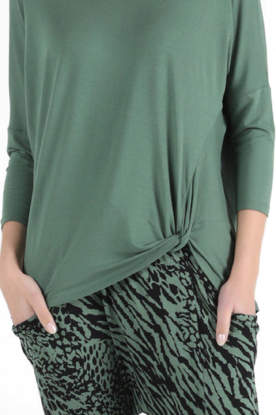 Betty Basics Atlanta 3/4 Sleeve Top in Sage - Hey Sara