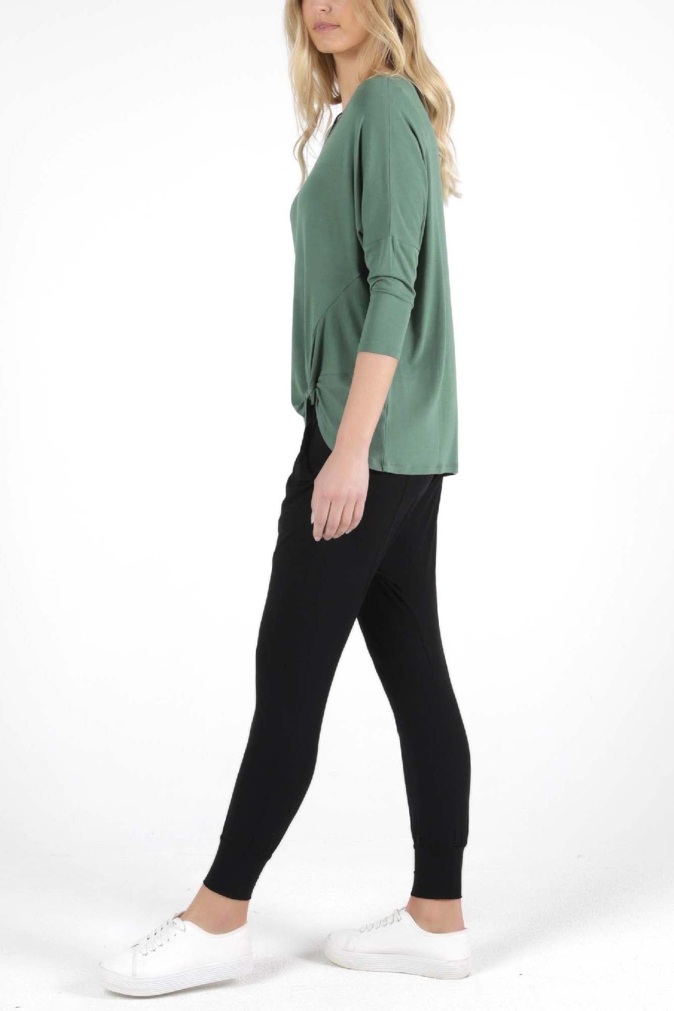 Betty Basics Atlanta 3/4 Sleeve Top in Sage - Hey Sara