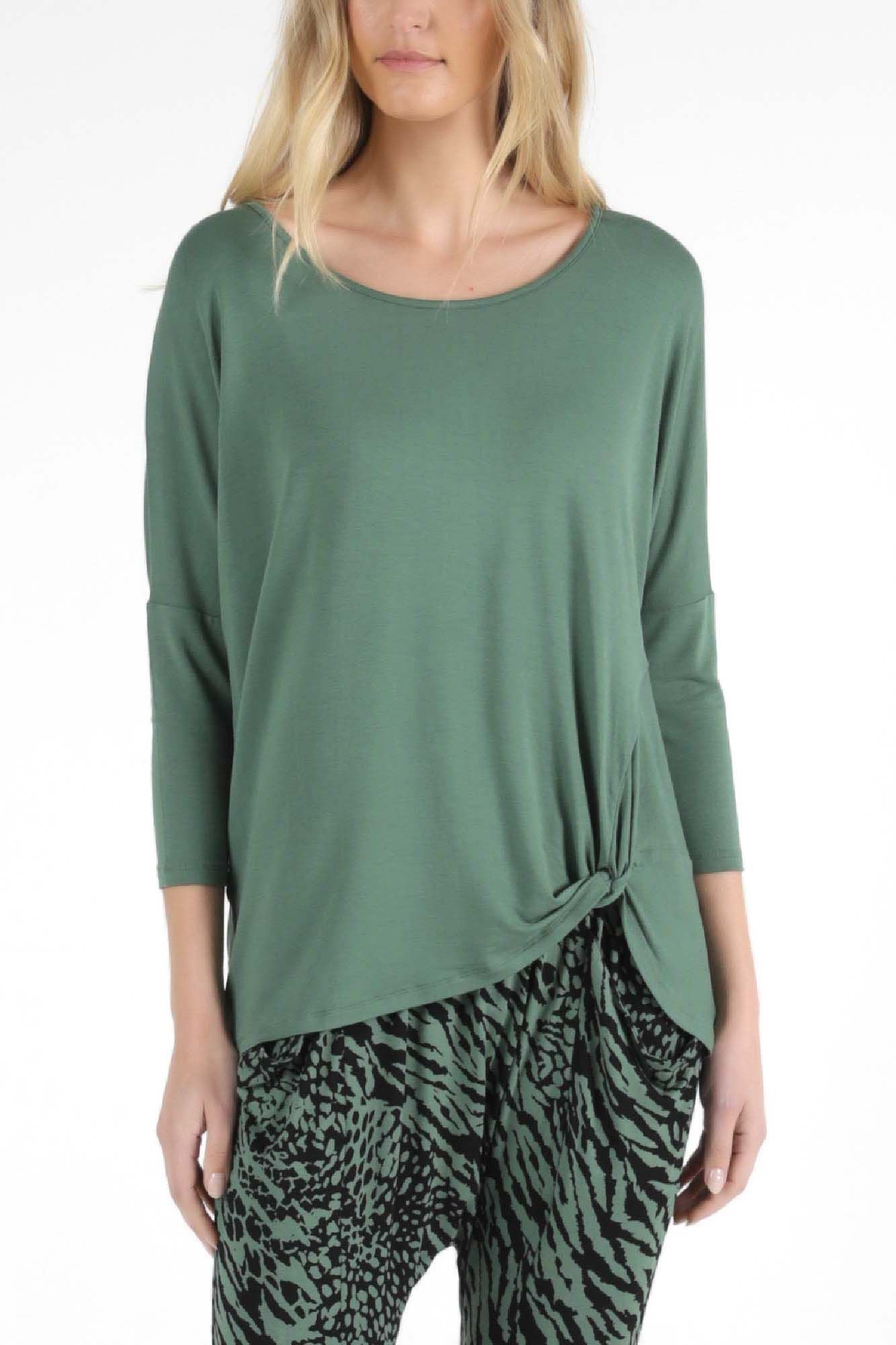 Betty Basics Atlanta 3/4 Sleeve Top in Sage - Hey Sara