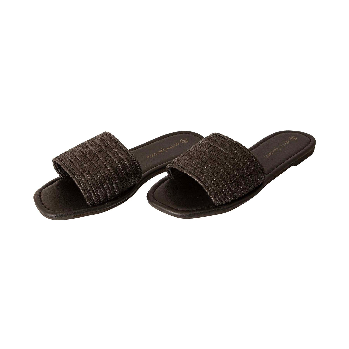 Betty Basics Raffia Slide in Black