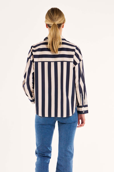 Betty Basics Stripe Shirt in Navy Stripe