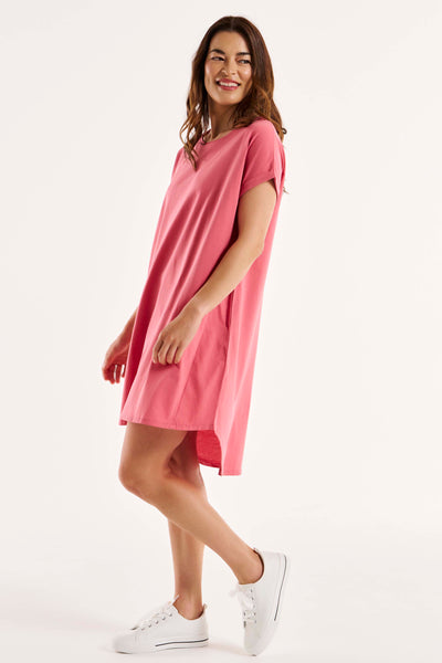 Betty Basics Maxine T-Shirt Dress in Dusty Rose