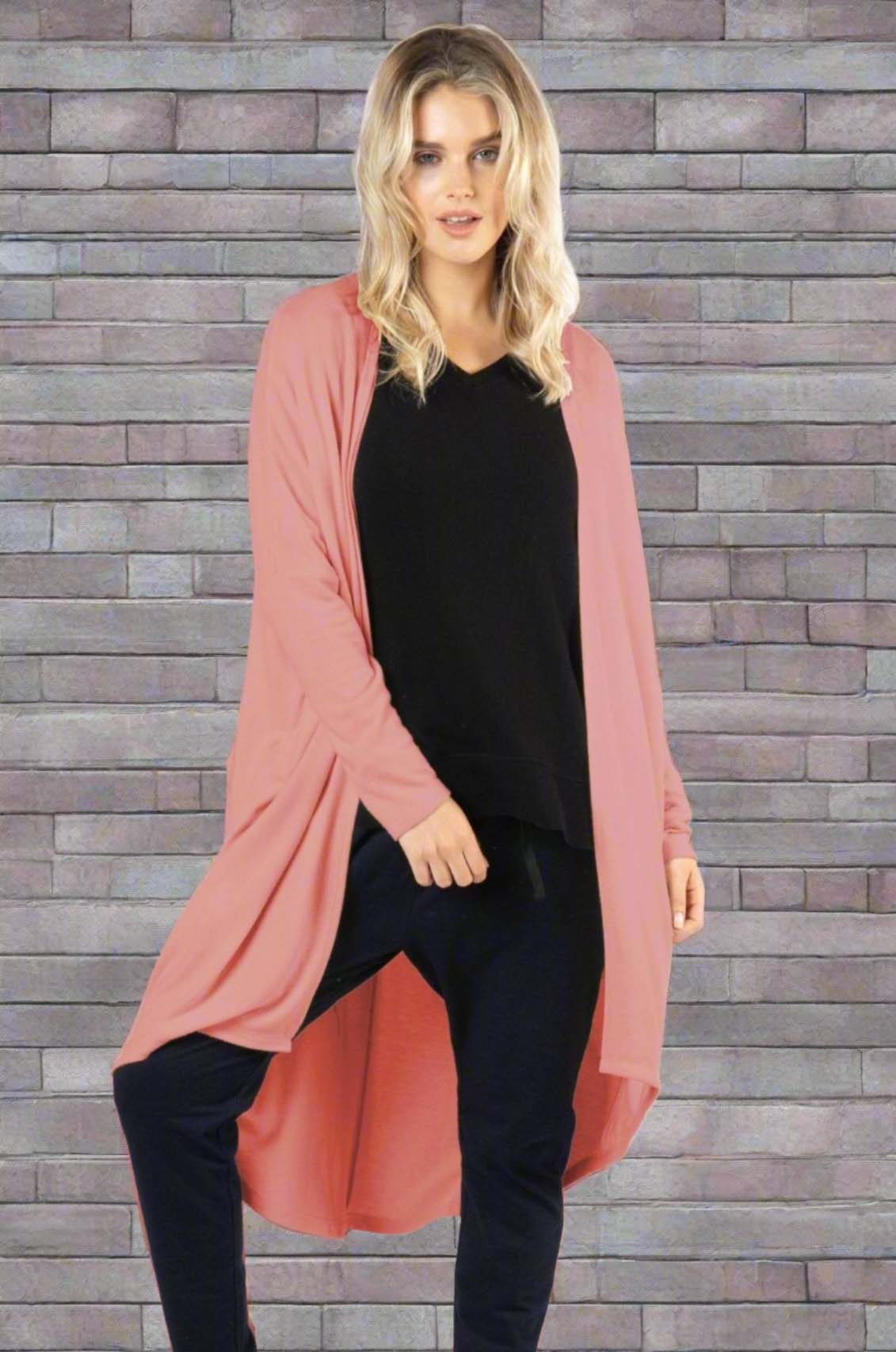 Betty Basics Harlow Cardigan in Dusty Rose