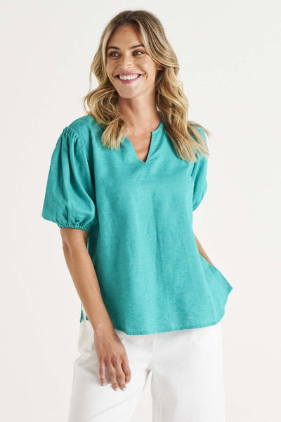 Betty Basics Alba Blouse in Teal - Hey Sara