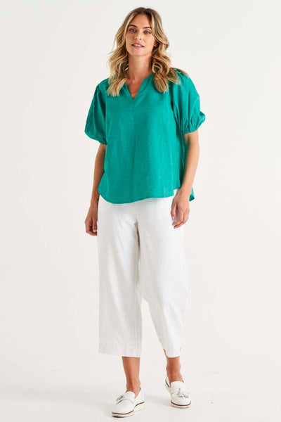 Betty Basics Alba Blouse in Teal - Hey Sara