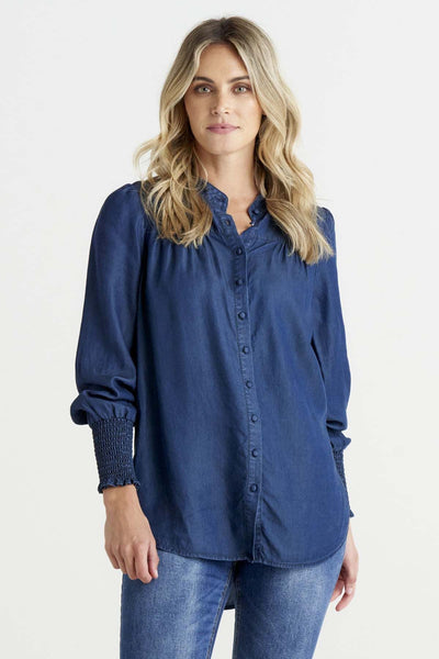Betty Basics Alice Blouse in Blue Haze - Hey Sara