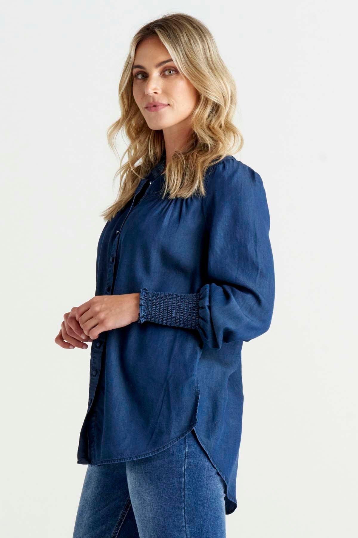 Betty Basics Alice Blouse in Blue Haze - Hey Sara