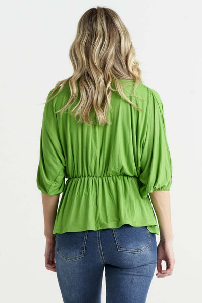 Betty Basics Bayeaux Wrap Top in Artichoke - Hey Sara