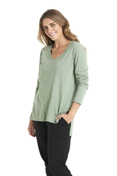 Betty Basics Bonnie Long Sleeve Top in Celadon - Hey Sara