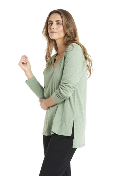 Betty Basics Bonnie Long Sleeve Top in Celadon - Hey Sara