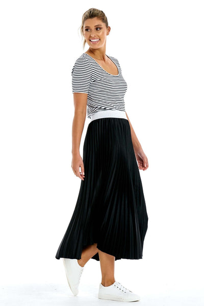Betty Basics Briar Pleated Midi Skirt in Black - Hey Sara