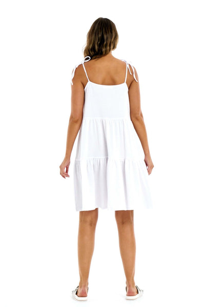 Betty Basics Bronte Ribbed Fabric Dress in White - Hey Sara