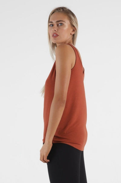 Betty Basics Dallas Reversible Tank in Terracotta - Hey Sara