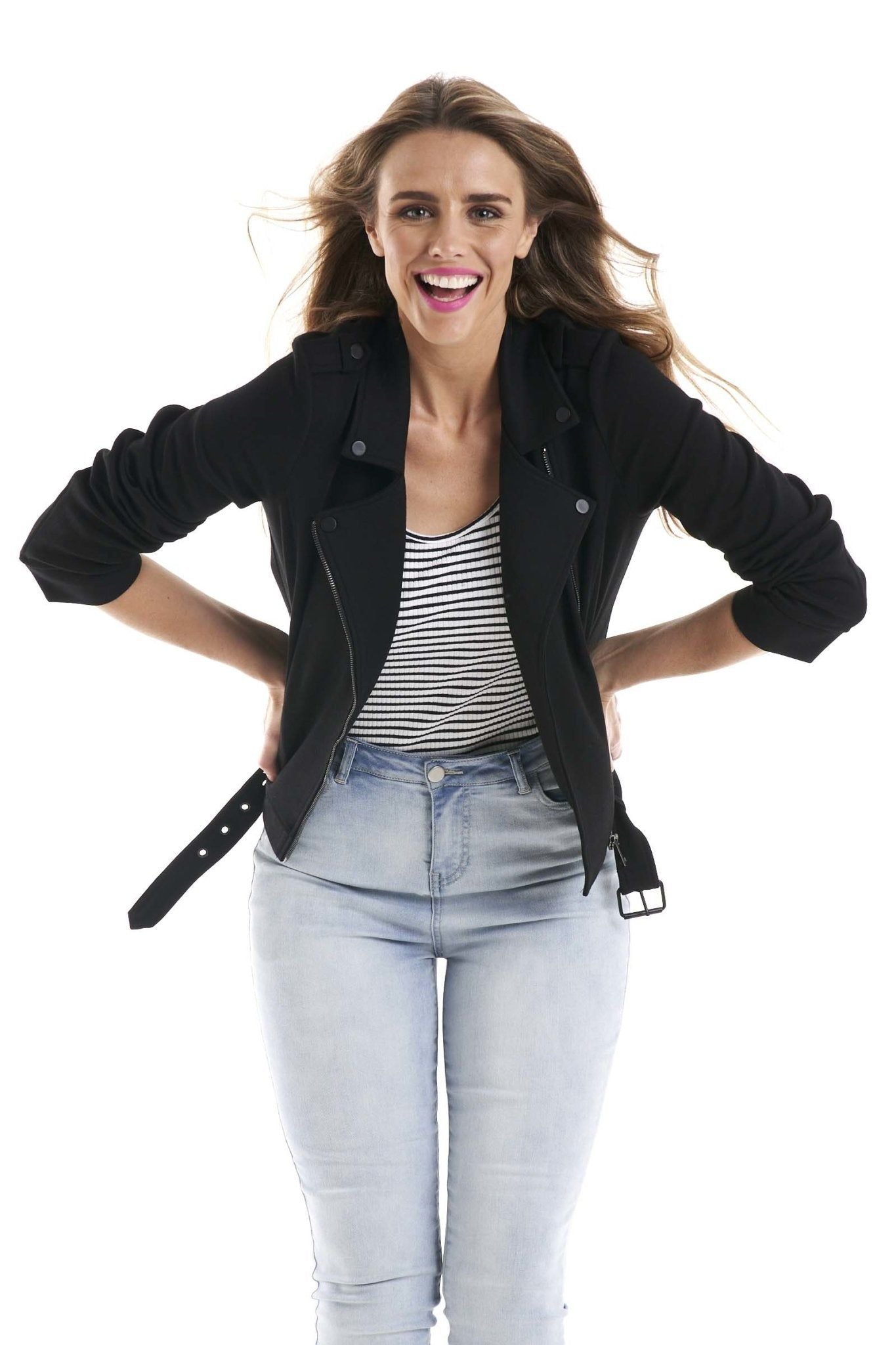 Betty Basics Esther Biker Jacket in Black - Hey Sara