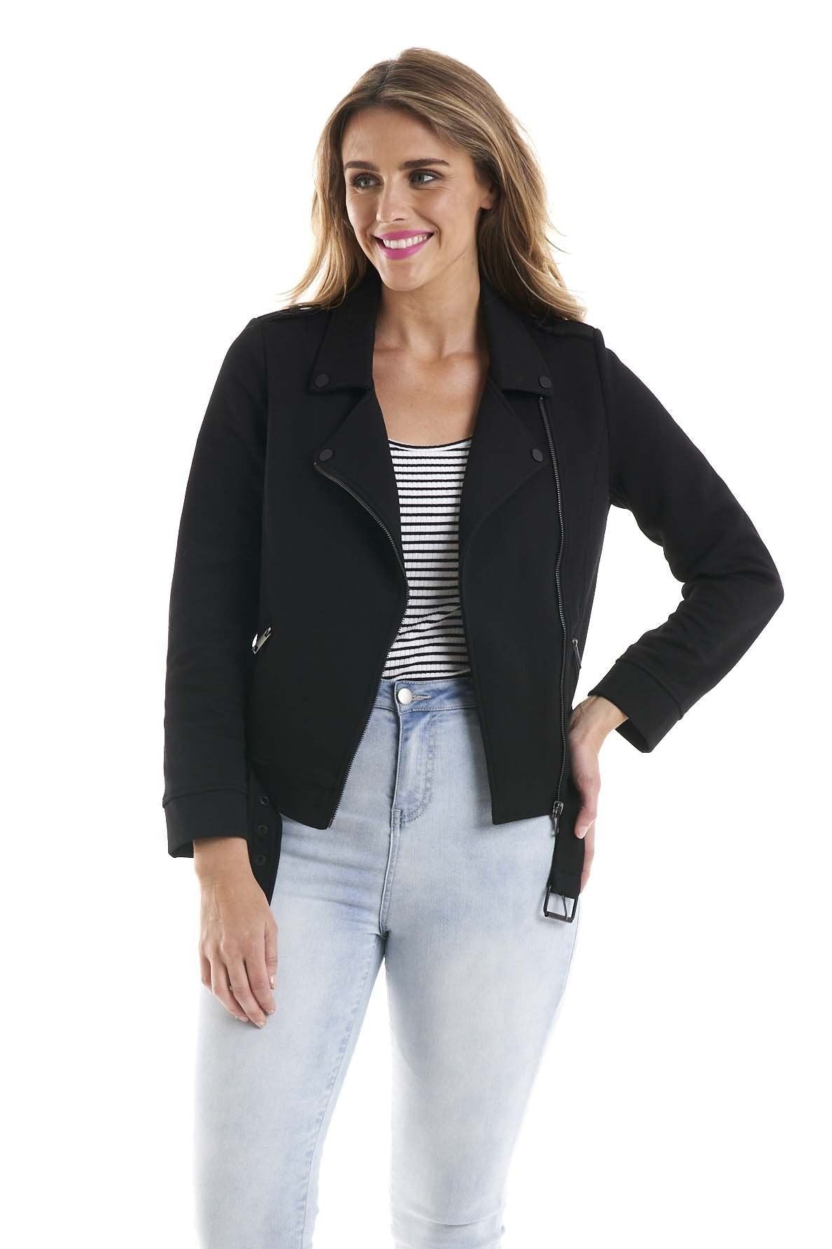 Betty Basics Esther Biker Jacket in Black - Hey Sara
