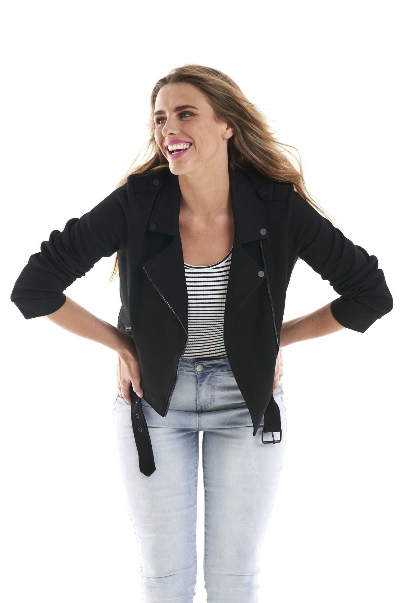 Betty Basics Esther Biker Jacket in Black - Hey Sara