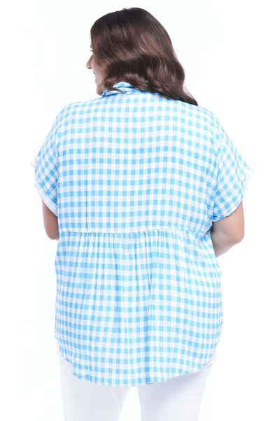 Betty Basics Fiona Shirt in Sea Gingham - Hey Sara