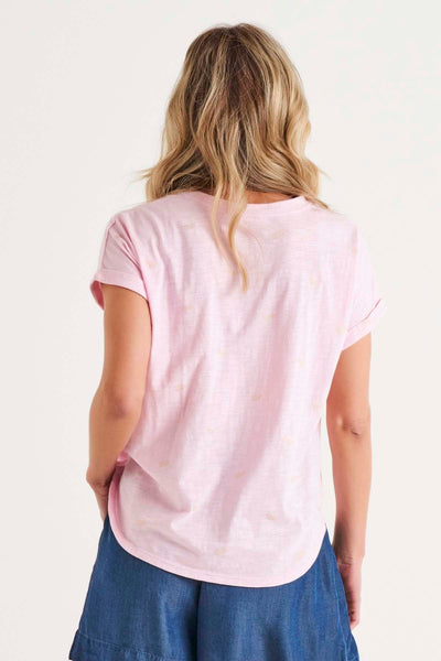 Betty Basics Hailey Short Sleeve Tee in Candy Pineapple - Hey Sara