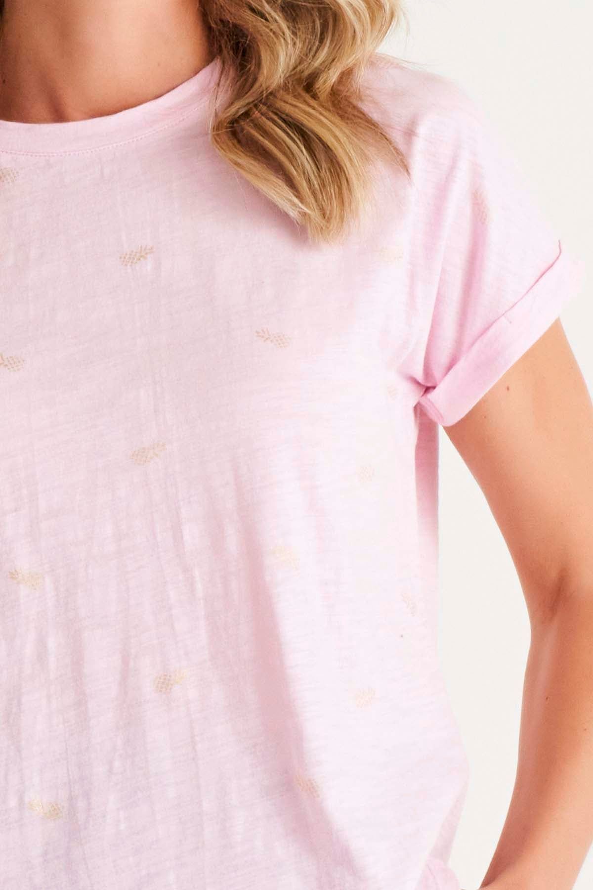 Betty Basics Hailey Short Sleeve Tee in Candy Pineapple - Hey Sara