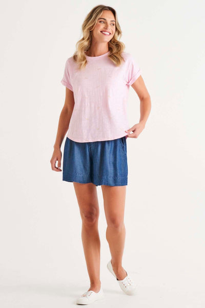 Betty Basics Hailey Short Sleeve Tee in Candy Pineapple - Hey Sara