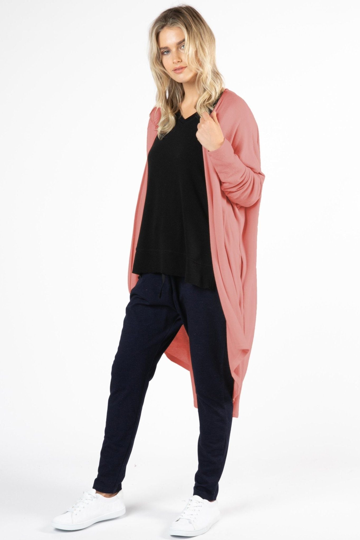 Betty Basics Harlow Cardigan in Dusty Rose - Hey Sara