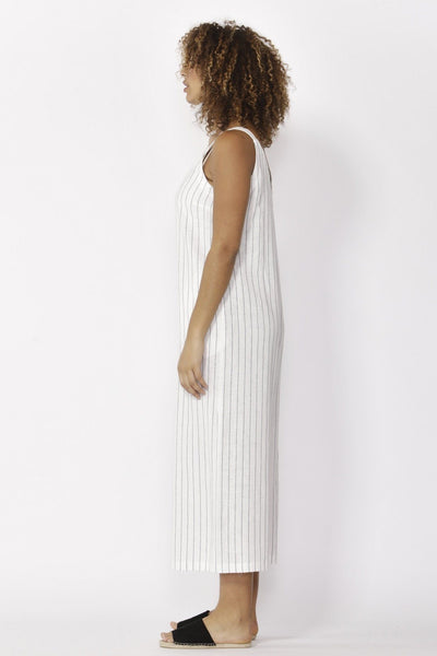 Betty Basics Hendrick Jumpsuit in White Pinstripe - Hey Sara