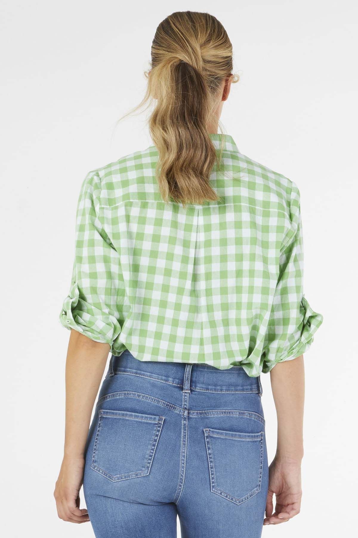 Betty Basics Heston Shirt in Green Gingham - Hey Sara