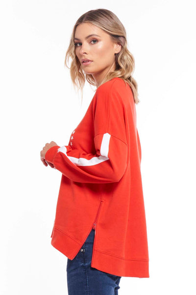 Betty Basics Jetta Sweater in Joy Red - Hey Sara
