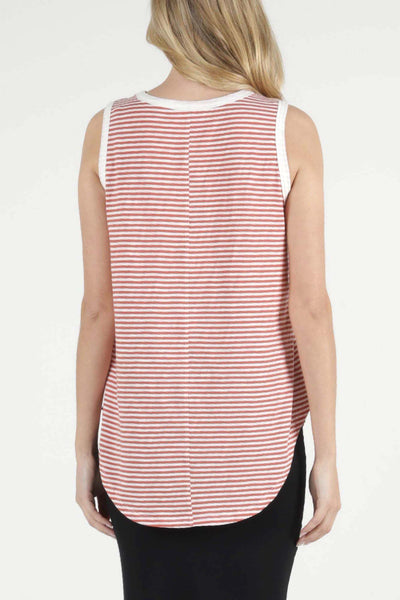 Betty Basics Keira Tank in Tangello Stripe - Hey Sara