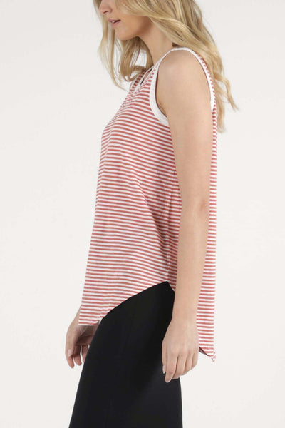 Betty Basics Keira Tank in Tangello Stripe - Hey Sara
