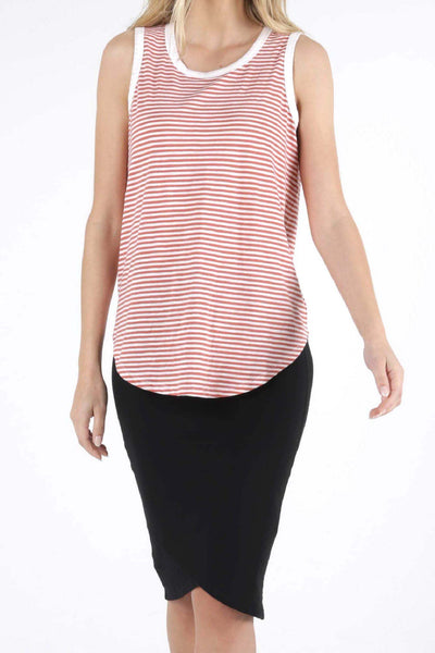 Betty Basics Keira Tank in Tangello Stripe - Hey Sara