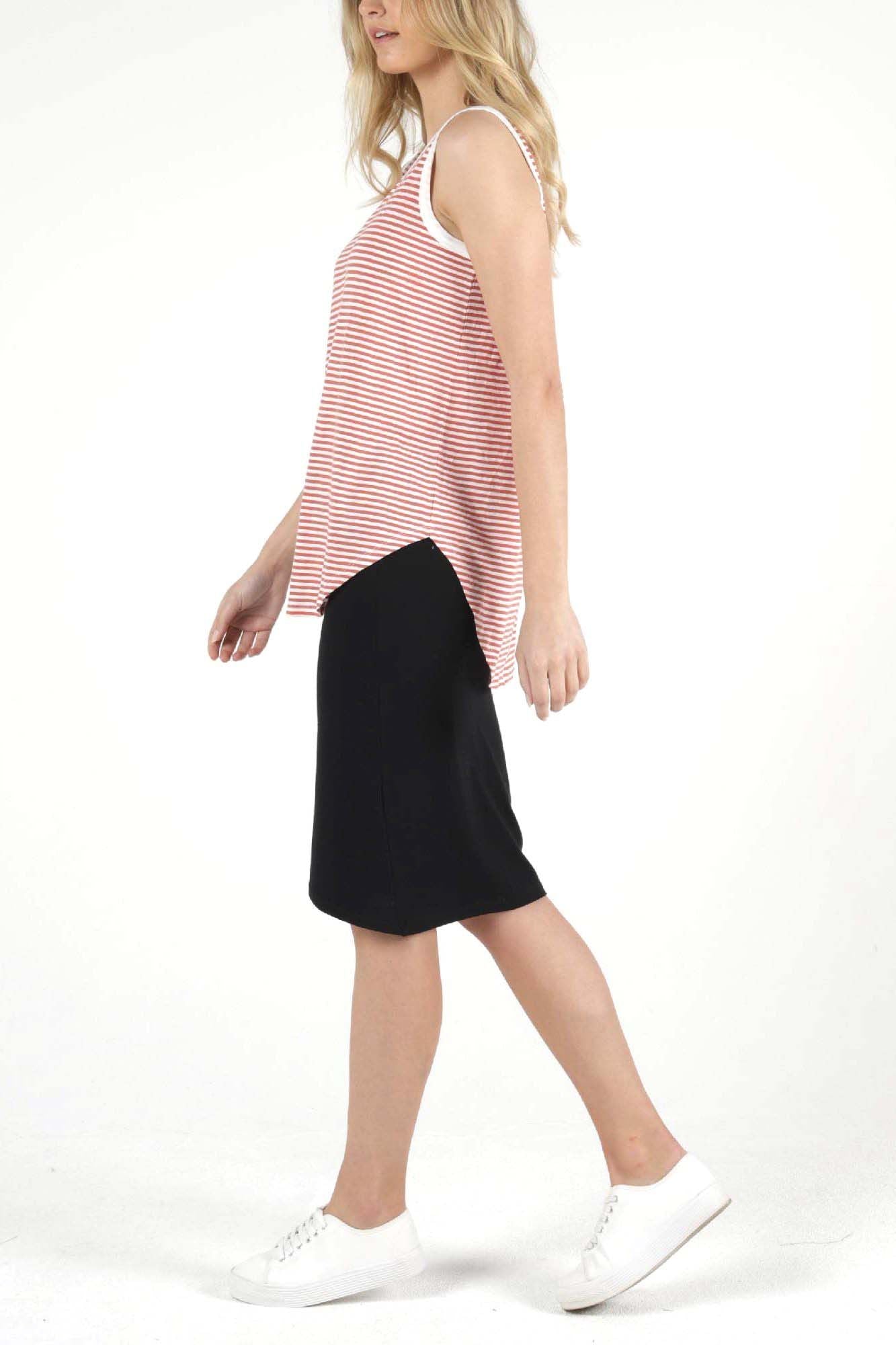 Betty Basics Keira Tank in Tangello Stripe - Hey Sara