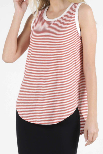 Betty Basics Keira Tank in Tangello Stripe - Hey Sara