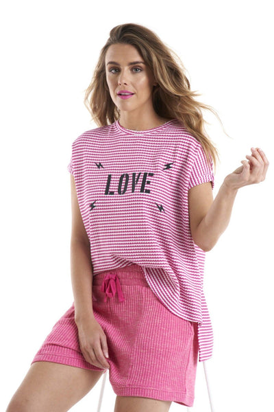 Betty Basics Kris Tee in Love Print - Hey Sara