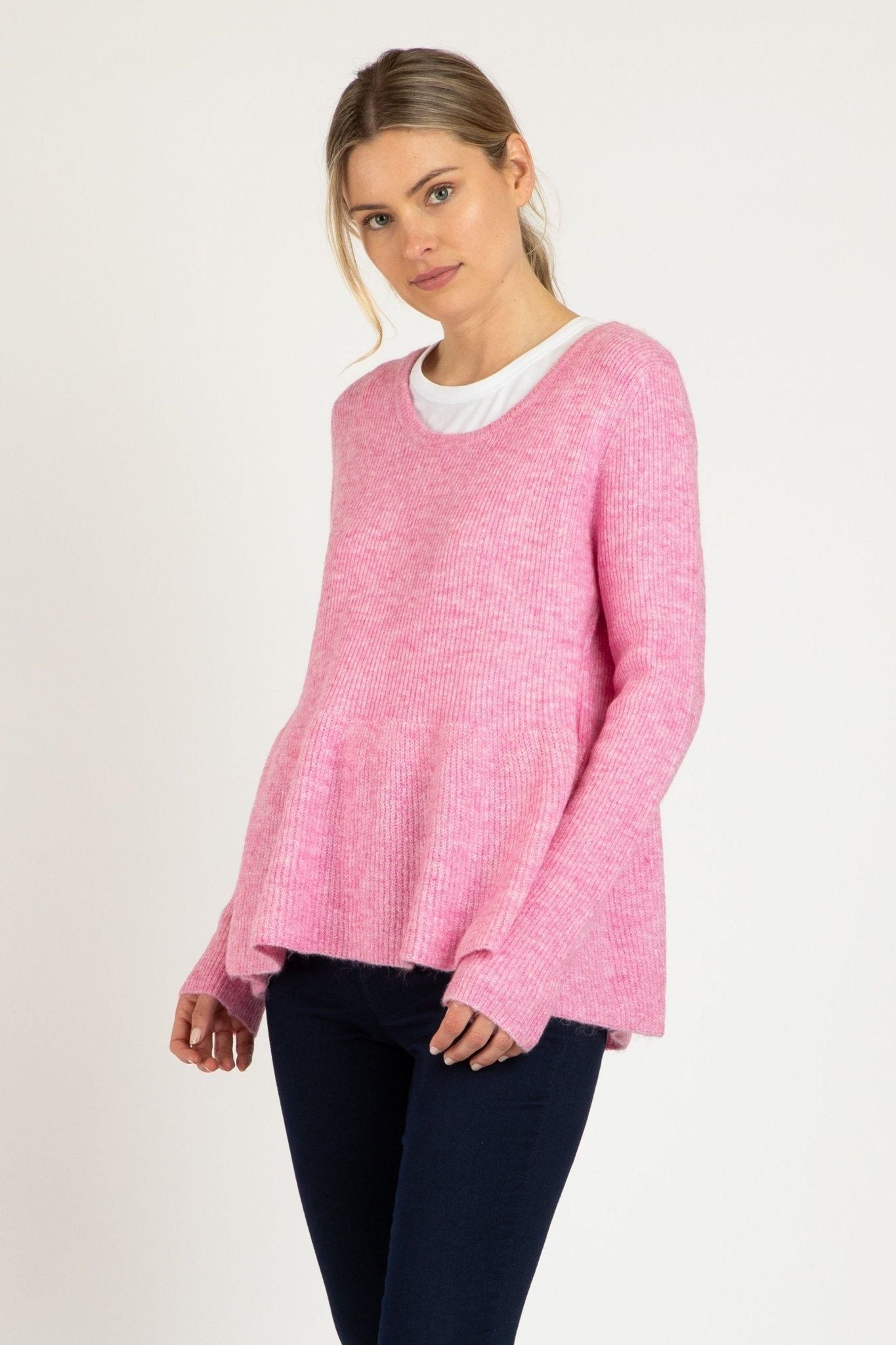 Betty Basics Lexi Knit Jumper in Floss Pink - Hey Sara
