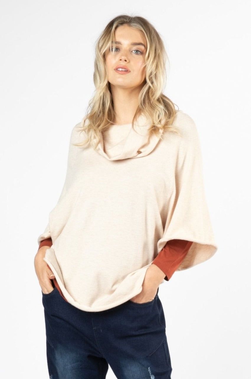 Betty Basics Luella Roll Neck Sweater in Latte - Hey Sara