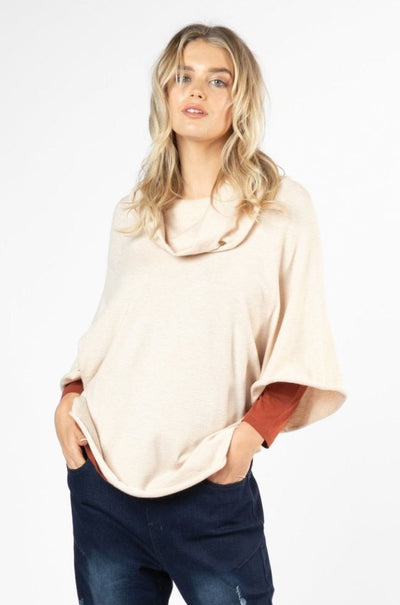 Betty Basics Luella Roll Neck Sweater in Latte - Hey Sara