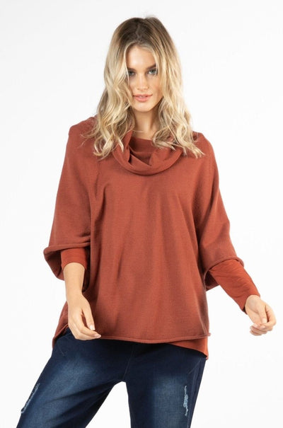 Betty Basics Luella Roll Neck Sweater in Terracotta - Hey Sara