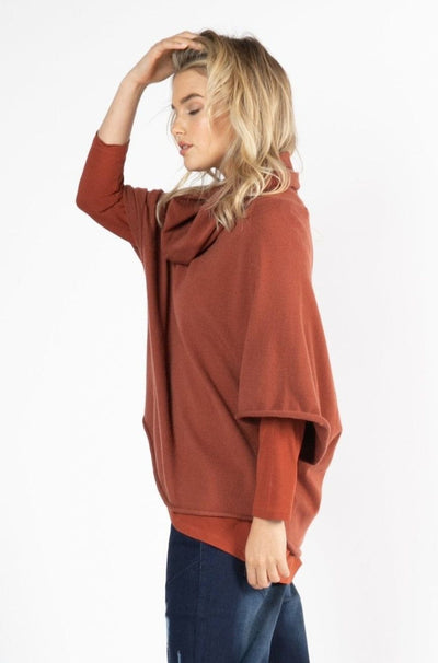 Betty Basics Luella Roll Neck Sweater in Terracotta - Hey Sara