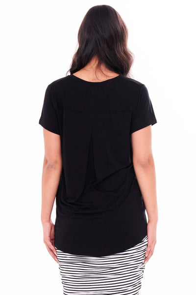 Betty Basics Matilda V-Neck Tee in Black - Hey Sara