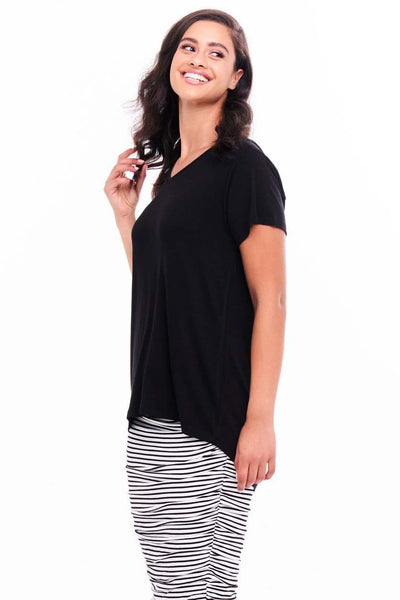 Betty Basics Matilda V-Neck Tee in Black - Hey Sara