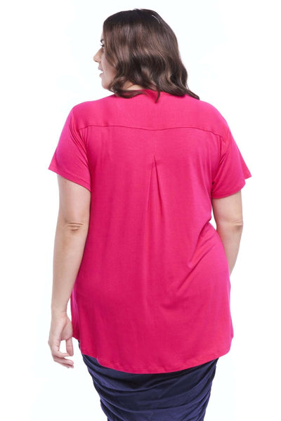 Betty Basics Matilda V-Neck Tee in Rose Red - Hey Sara