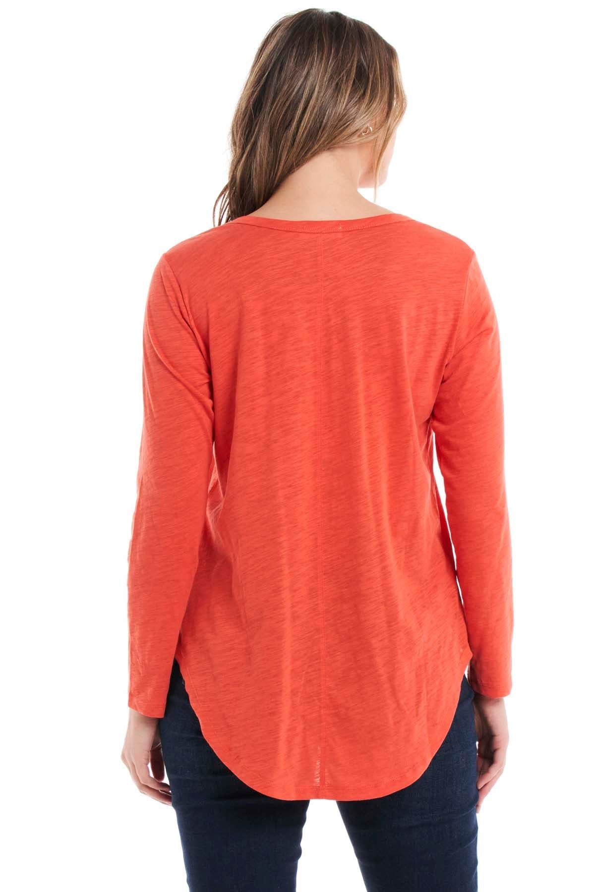 Betty Basics Megan Long Sleeve Top in Desert Sun Red - Hey Sara