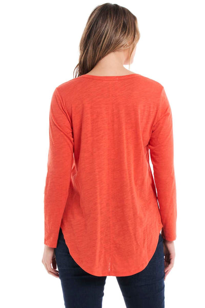 Betty Basics Megan Long Sleeve Top in Desert Sun Red - Hey Sara