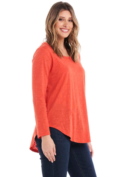 Betty Basics Megan Long Sleeve Top in Desert Sun Red - Hey Sara