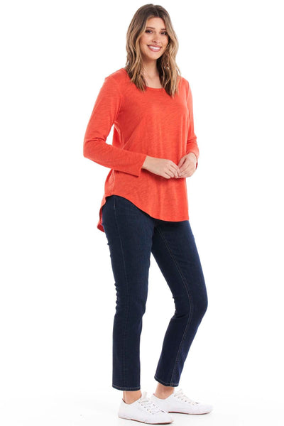 Betty Basics Megan Long Sleeve Top in Desert Sun Red - Hey Sara