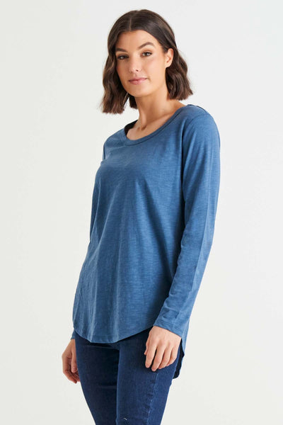Betty Basics Megan Top in Steel Blue - Hey Sara