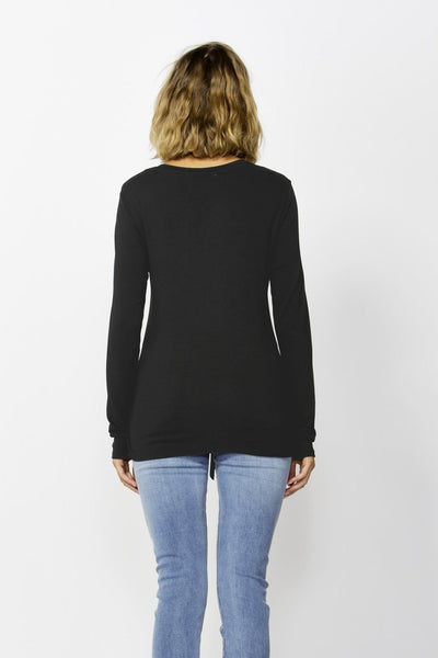 Betty Basics Monaco Knot Top in Black - Hey Sara